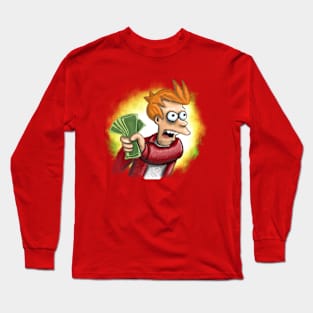 Fry - shut up and give me my money - no text - reversed meme Long Sleeve T-Shirt